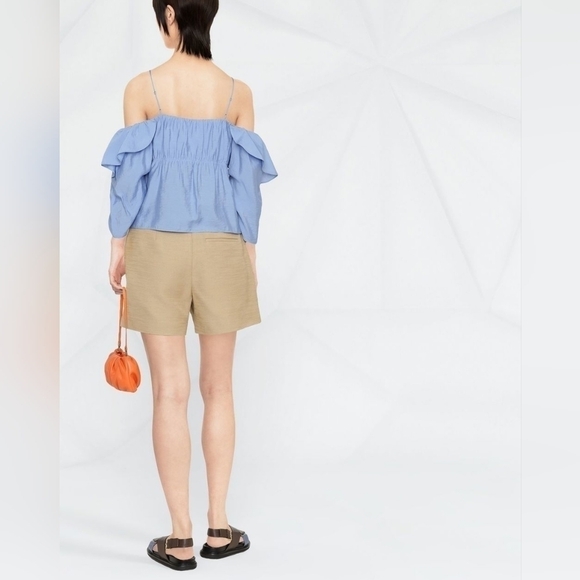 Vince NWT Cold Shoulder Ruffle Sleeve Blouse - Picture 7 of 11